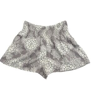 Lotus and Luna NWT Smocked Waist Boho Galapagos Shorts Gray L/XL Handmade Hippie